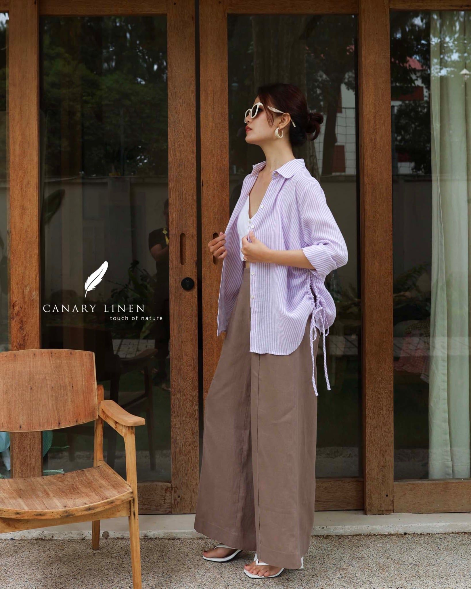  Ruxa Shirt - Sọc Tím 