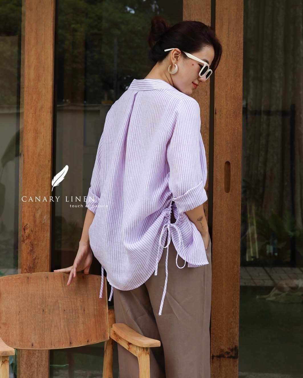  Ruxa Shirt - Sọc Tím 