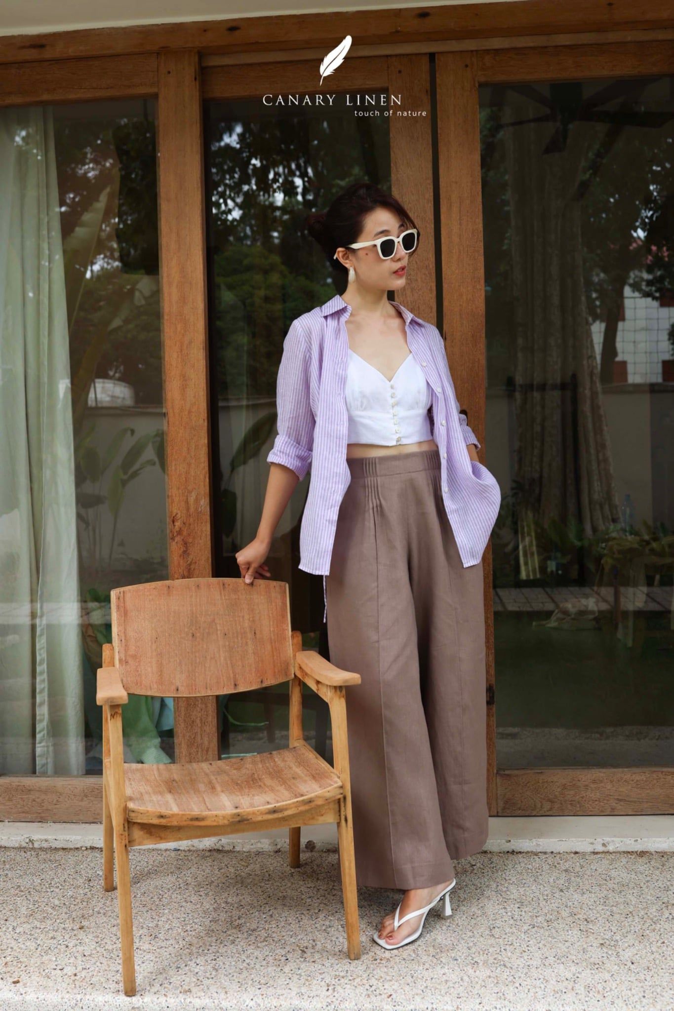  Ruxa Shirt - Sọc Tím 