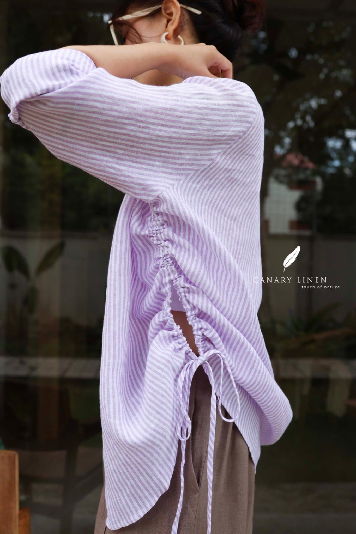  Ruxa Shirt - Sọc Tím 
