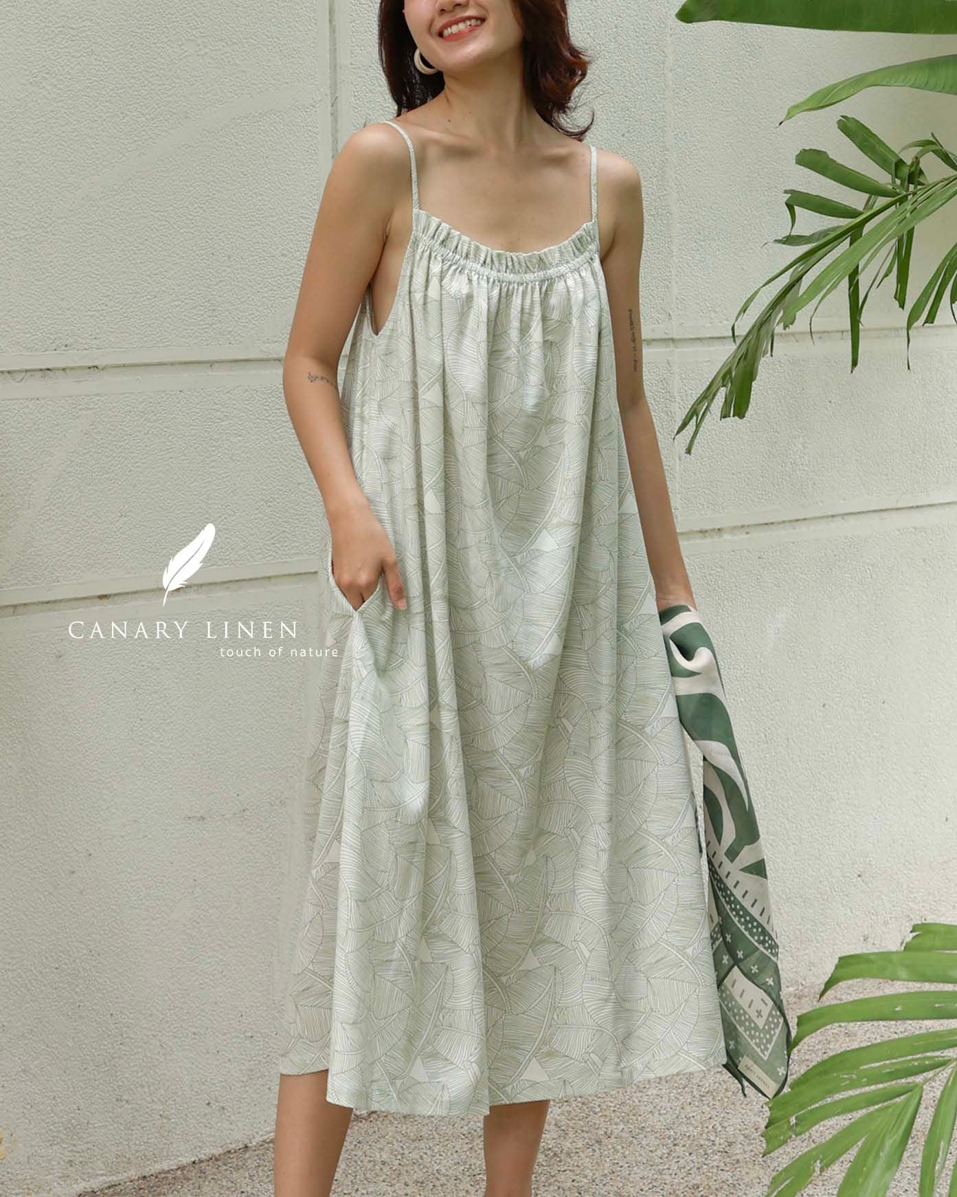  Lumie Dress - Lá xanh sọc 