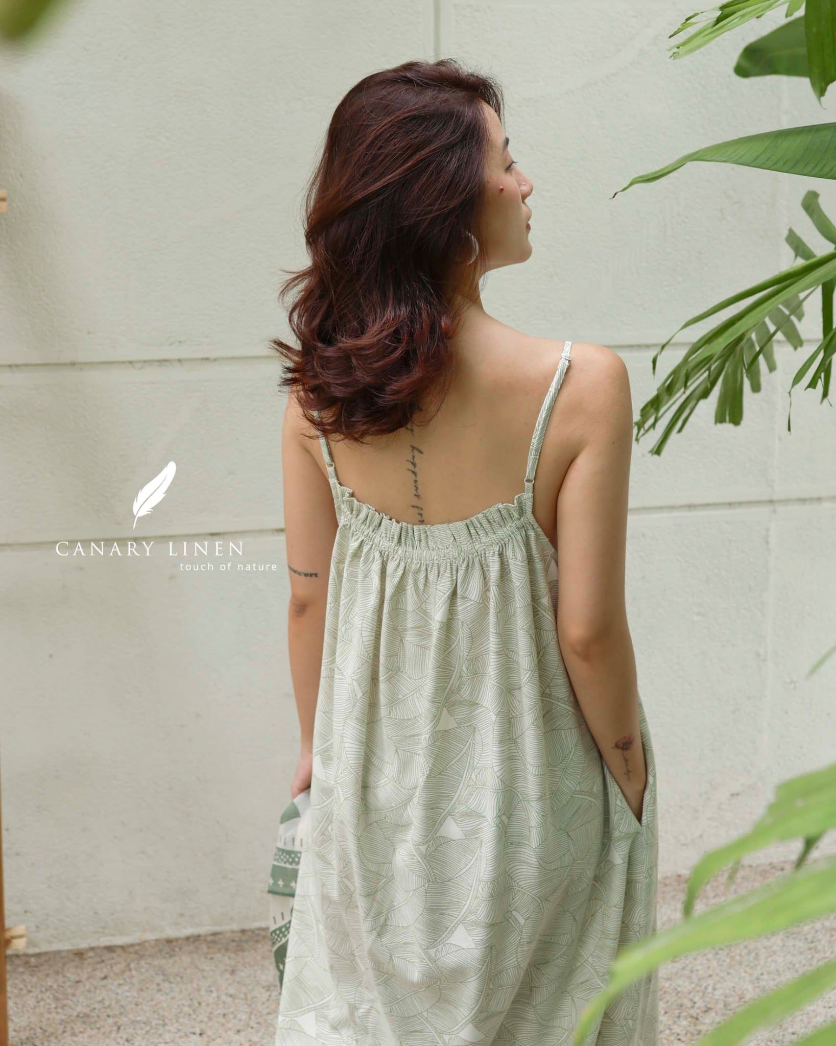  Lumie Dress - Lá xanh sọc 