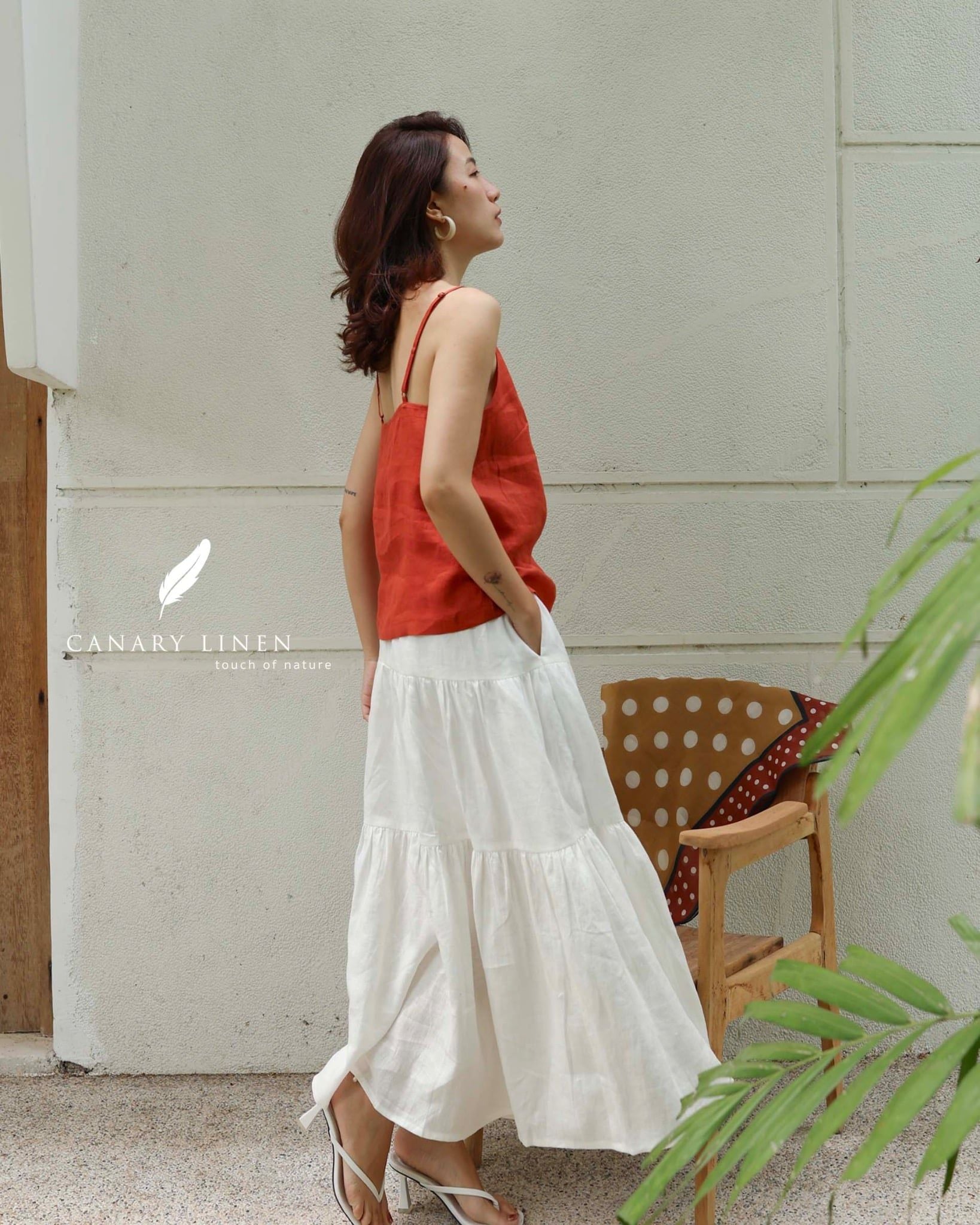  Camilia Top - Đỏ cam 