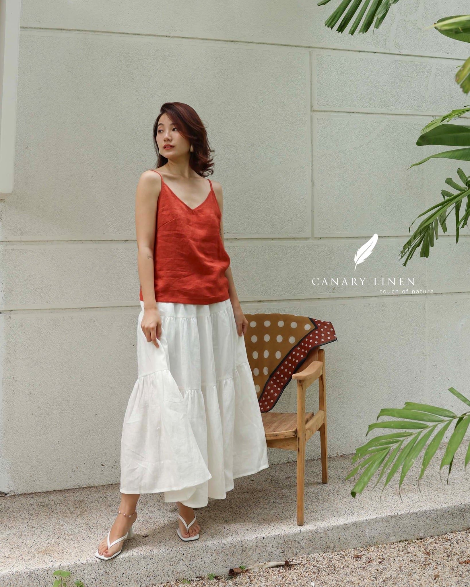  Camilia Top - Đỏ cam 