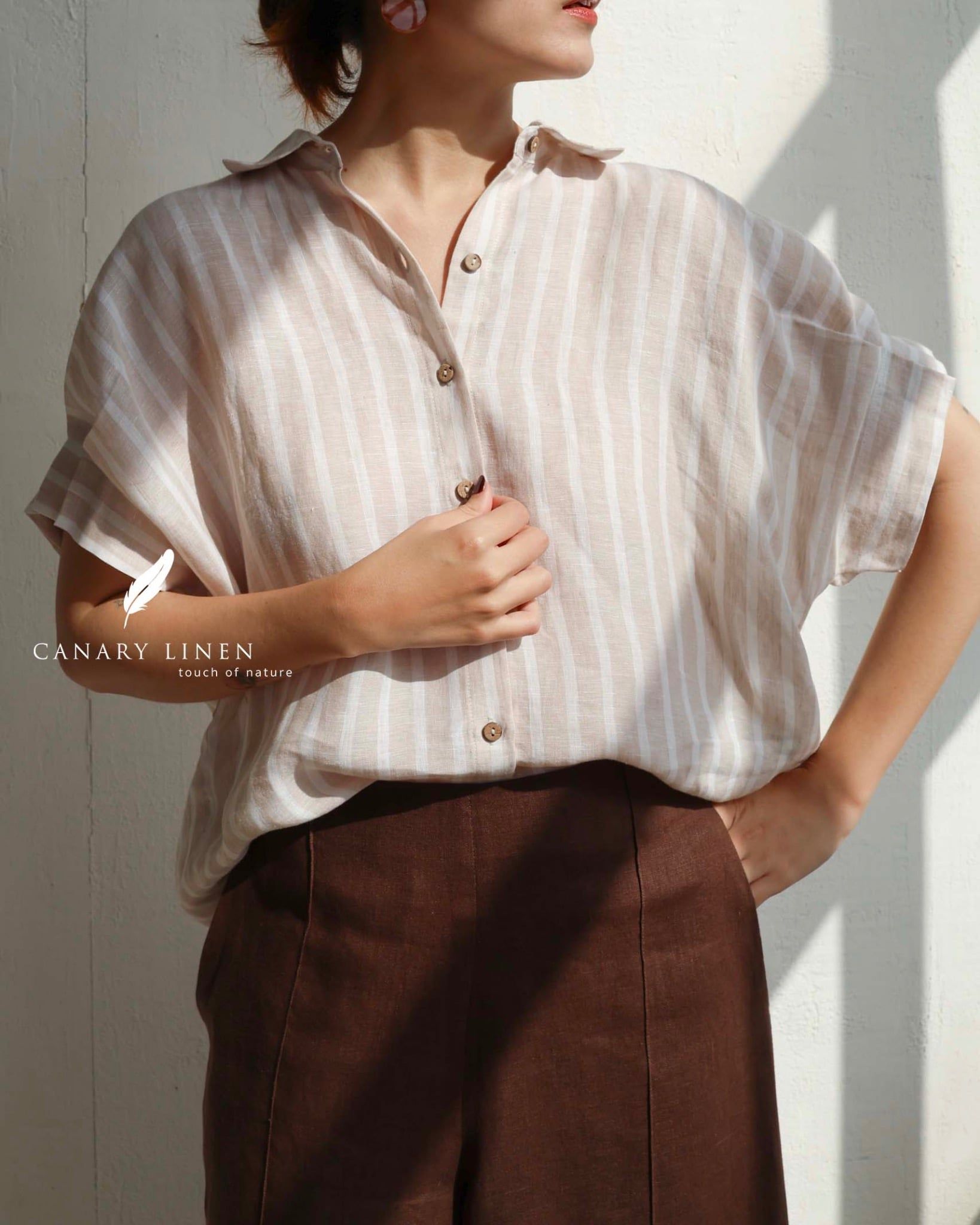  Eryn Shirt - Sọc be 