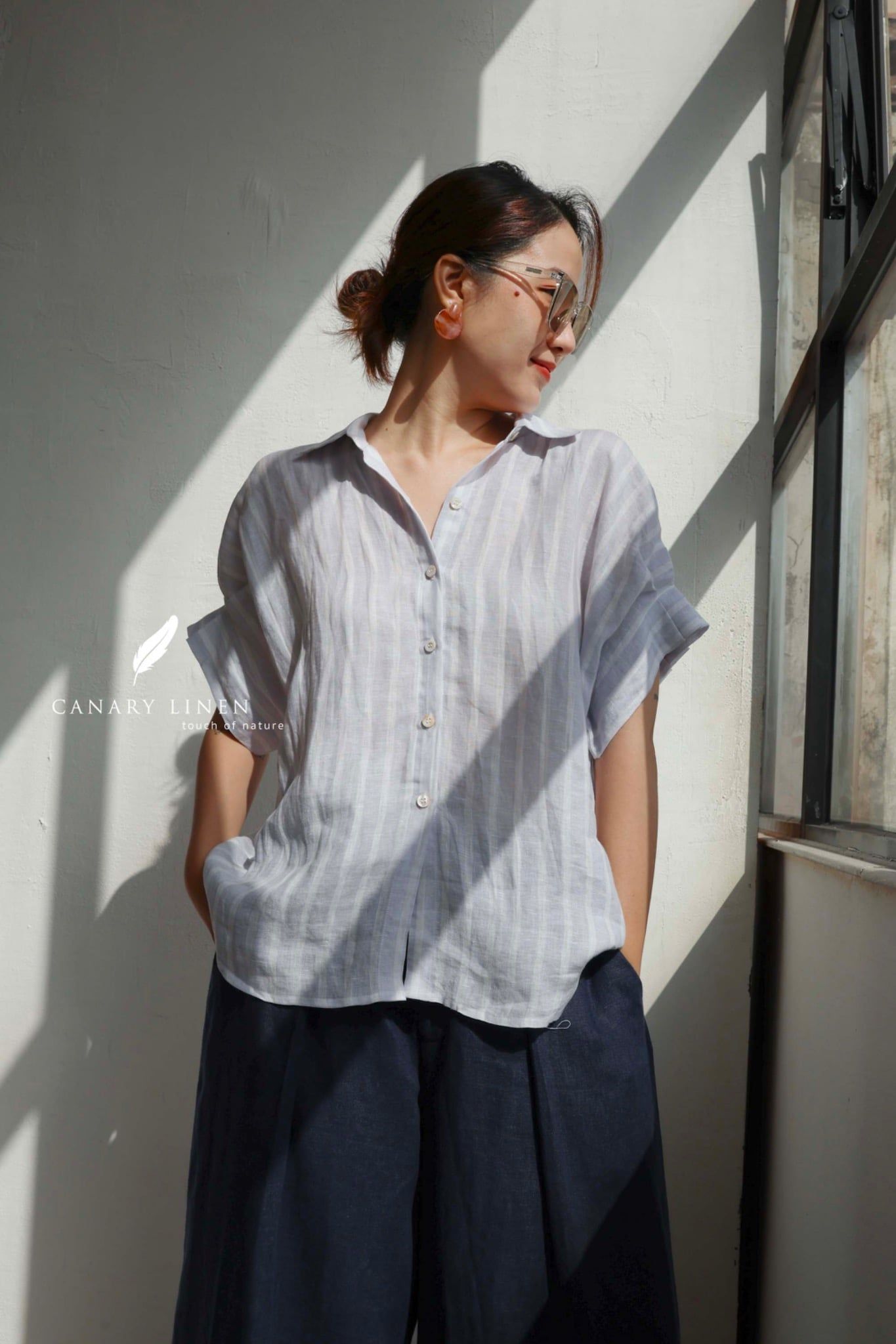  Eryn Shirt - Sọc xanh 