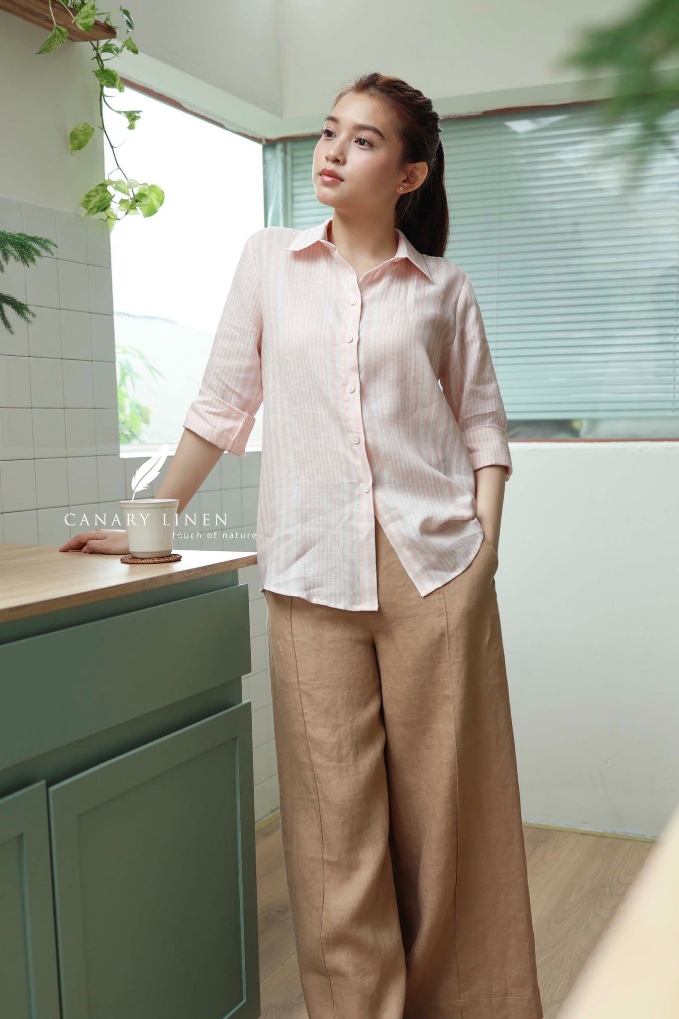  Mộc Shirts - Sọc hồng 