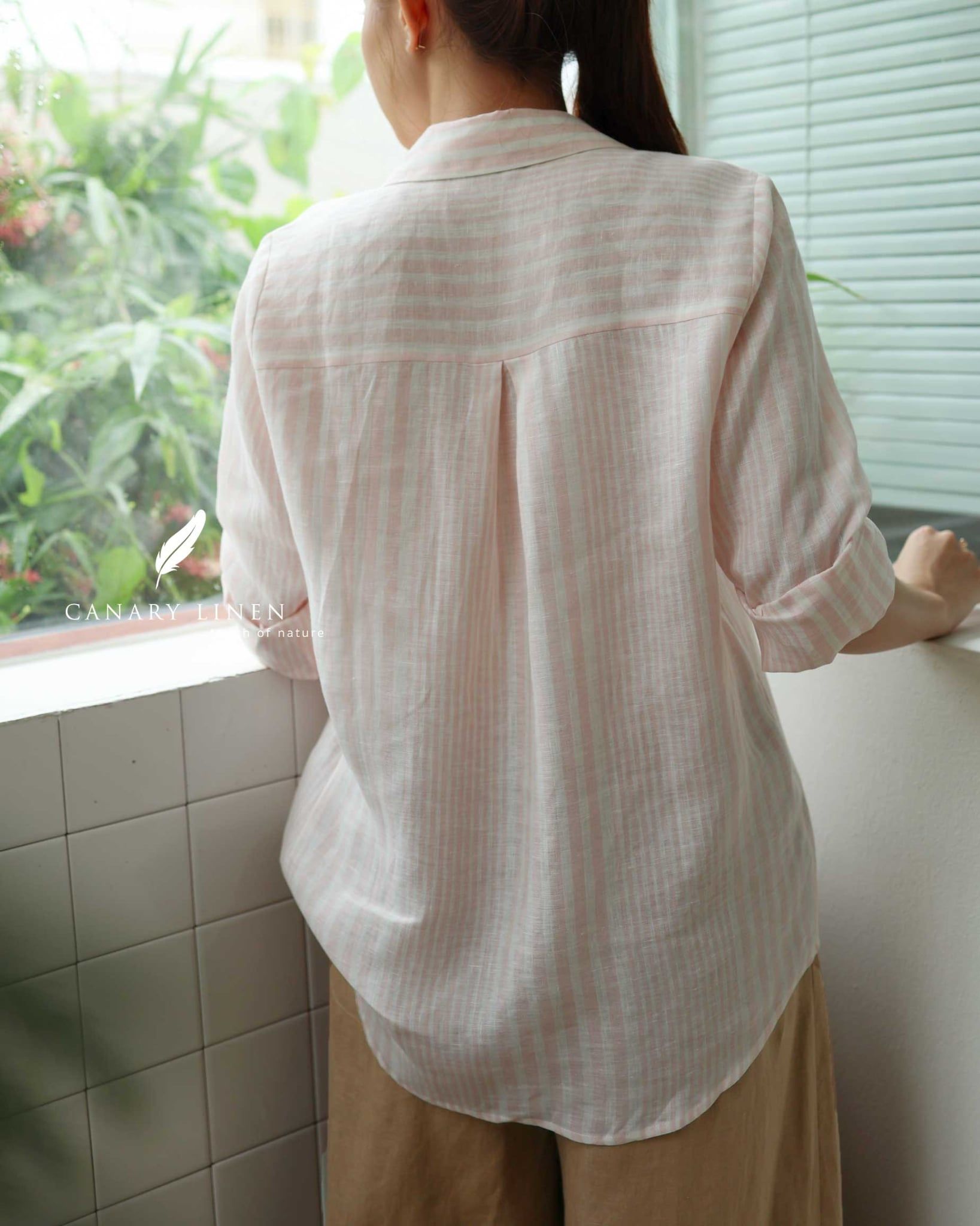  Mộc Shirts - Sọc hồng 