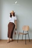  Mie Skirt - Nâu chấm bi 