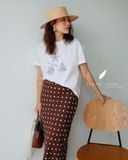  Mie Skirt - Nâu chấm bi 