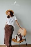  Mie Skirt - Nâu chấm bi 