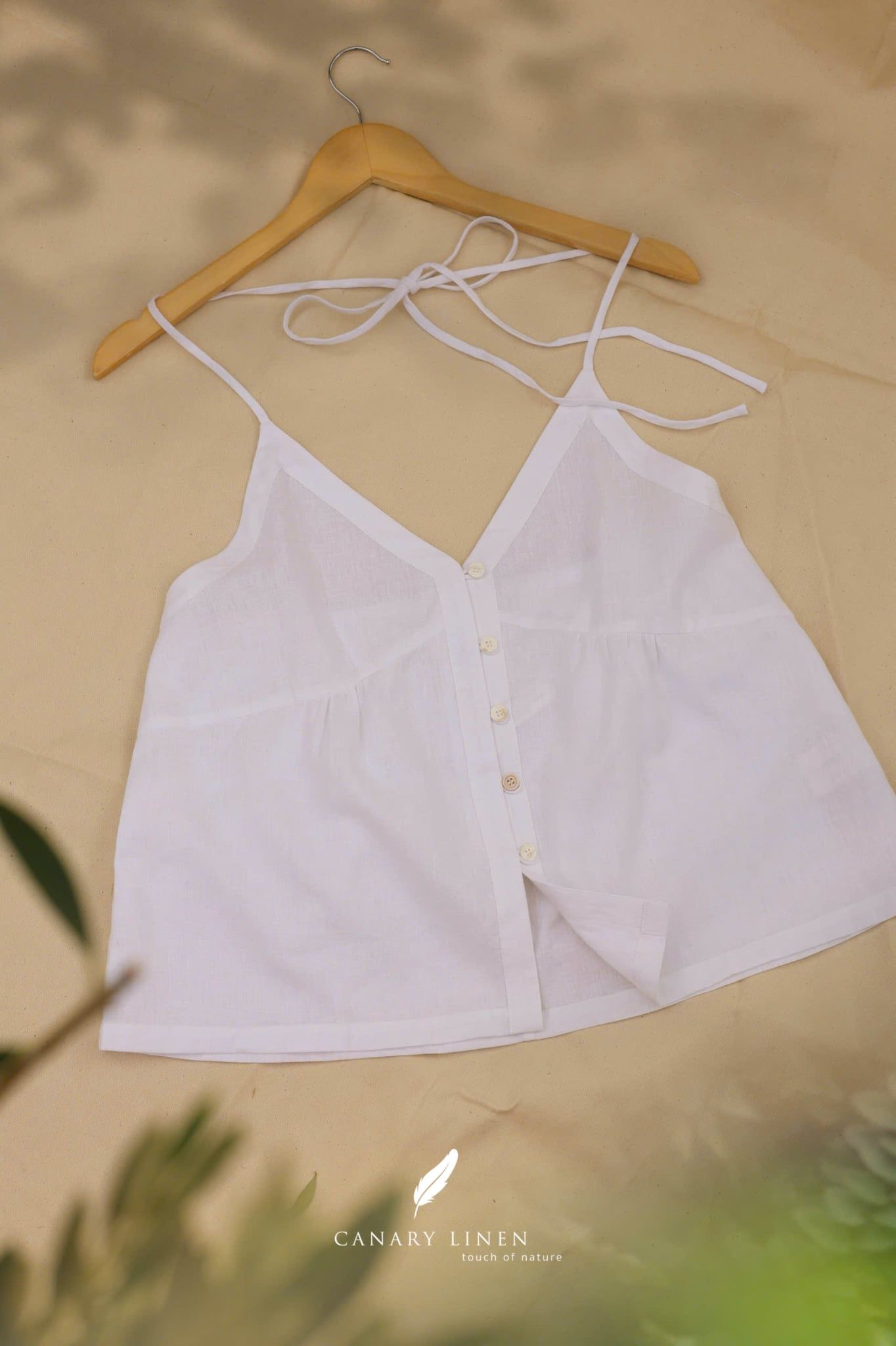  Sway Top - Trắng Linen Cotton 