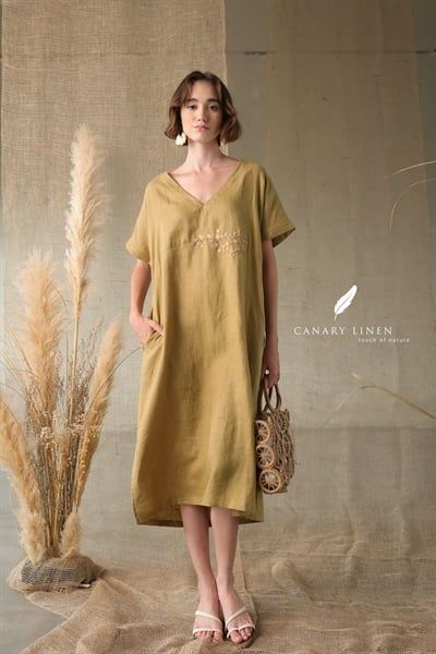  Leafa Dress - Xanh olive 