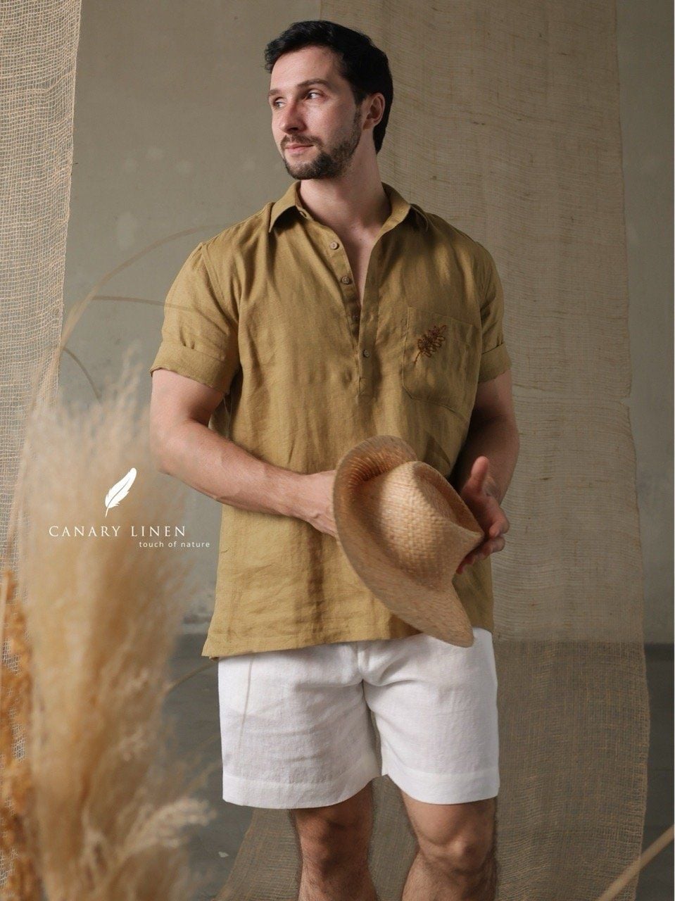 Short-Sleeve Polo Shirt - Xanh olive 