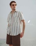  SharpLine Shirt - Sọc hồng xanh 