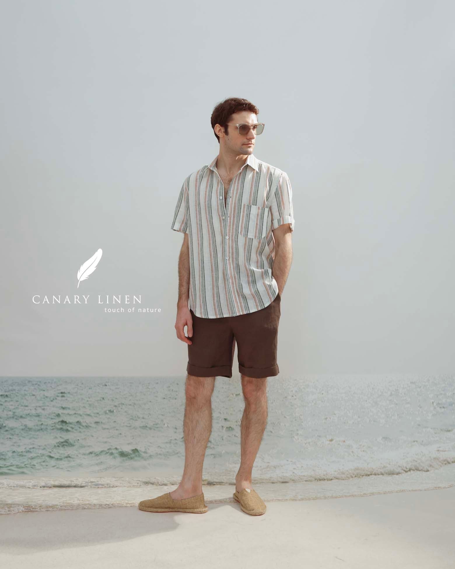  SharpLine Shirt - Sọc hồng xanh 