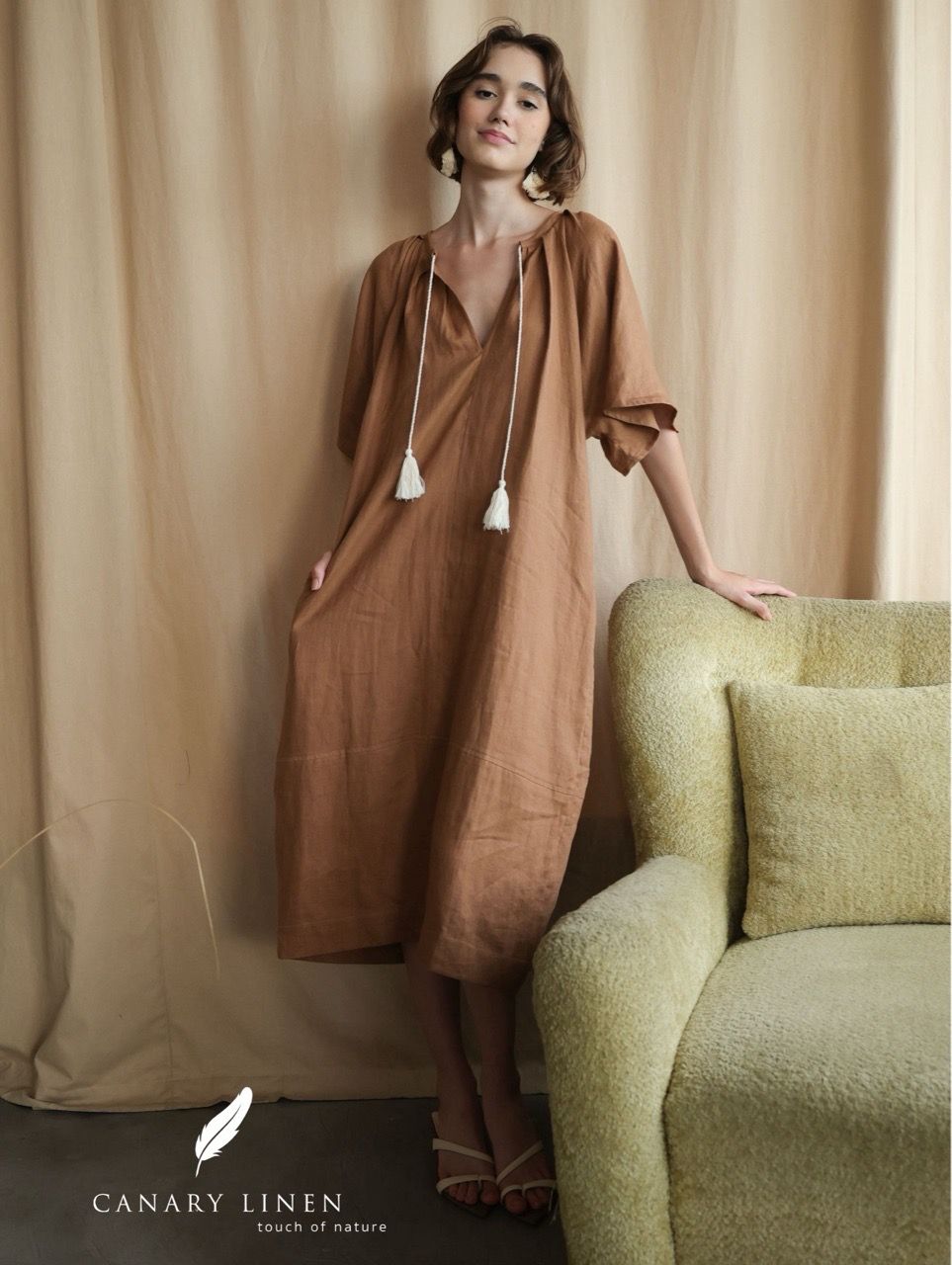  Lyra Dress - Nâu cafe 