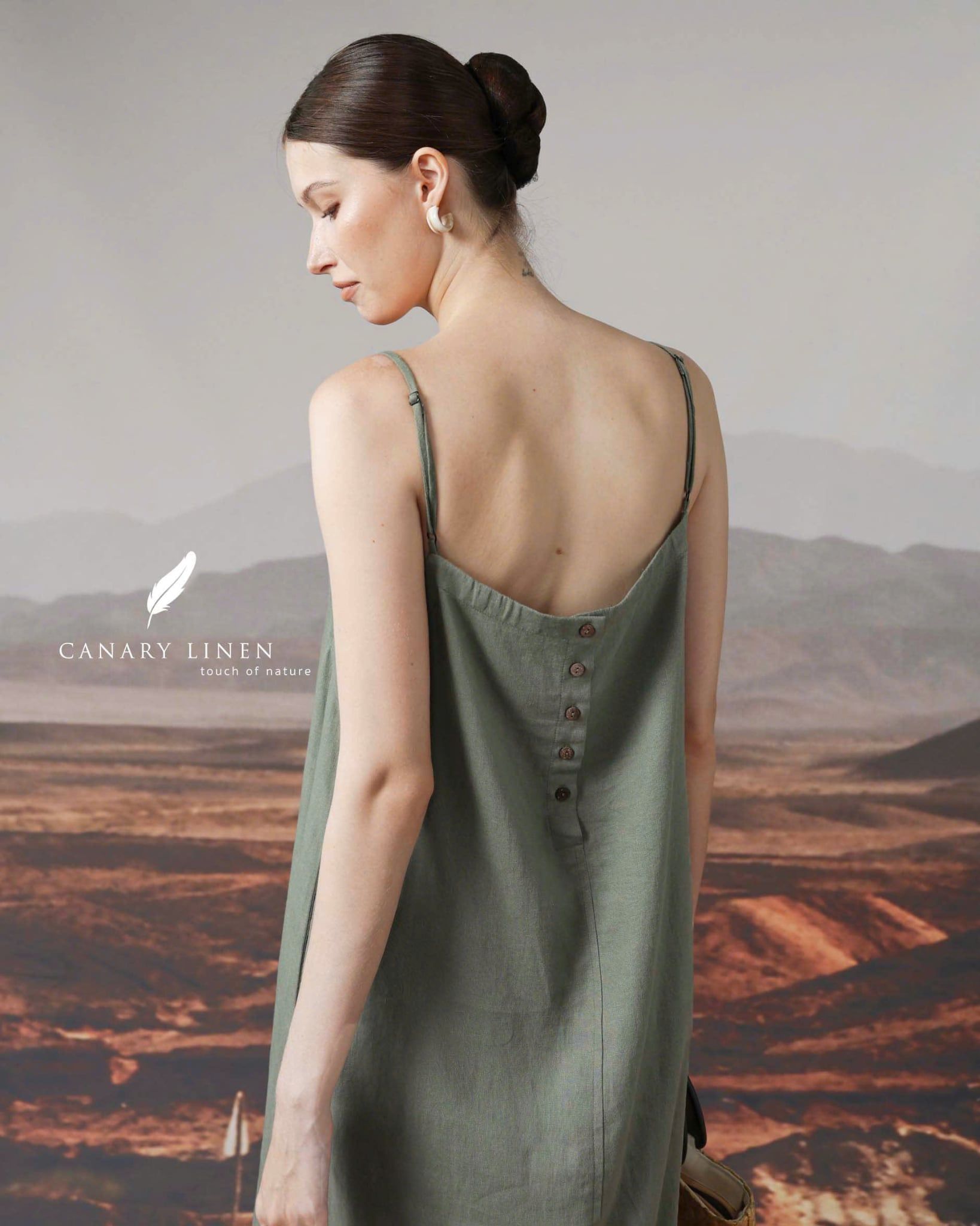  Lavena Dress - Rêu xám 