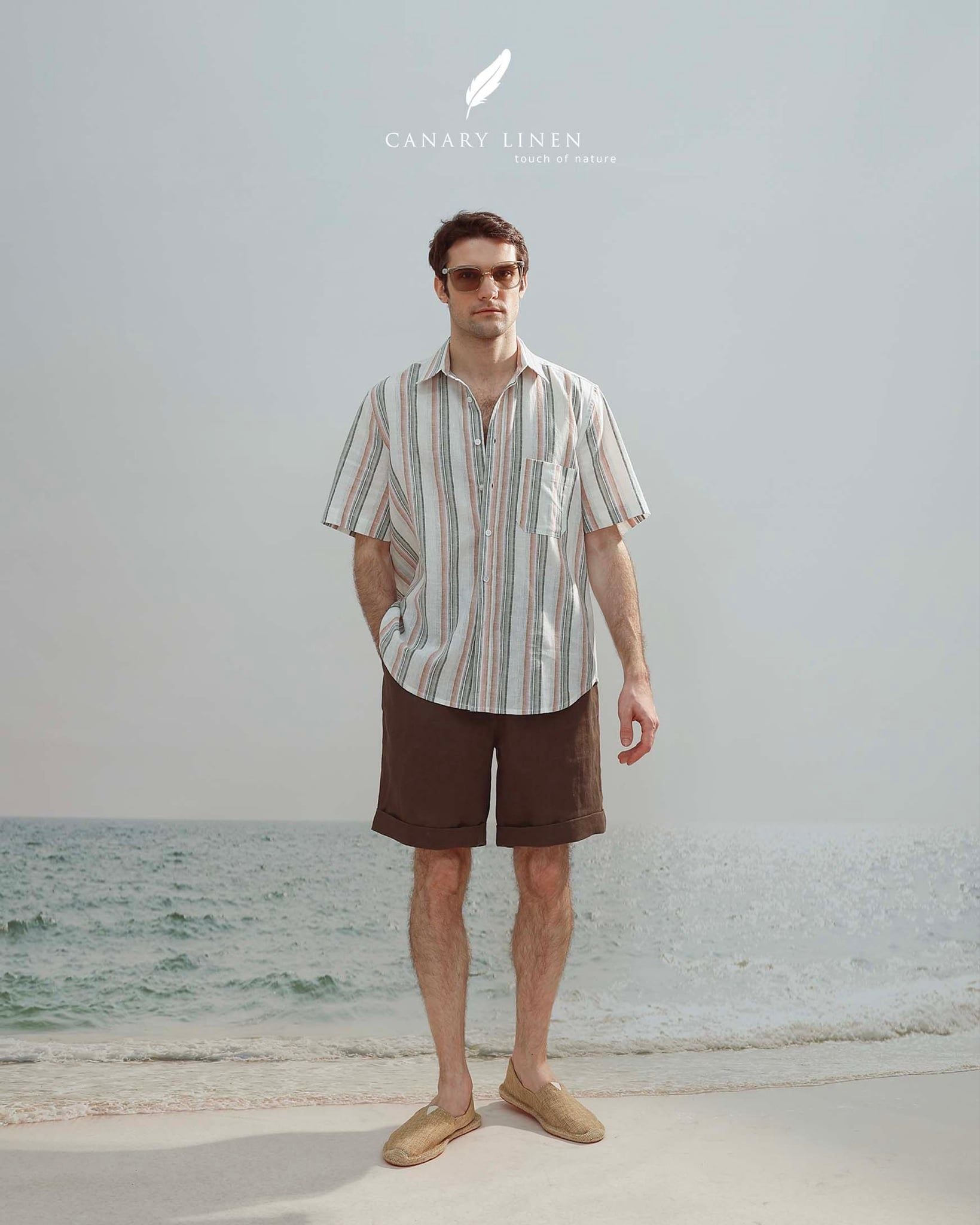  SharpLine Shirt - Sọc hồng xanh 