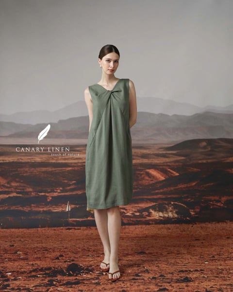  Folie Dress - Xám rêu 