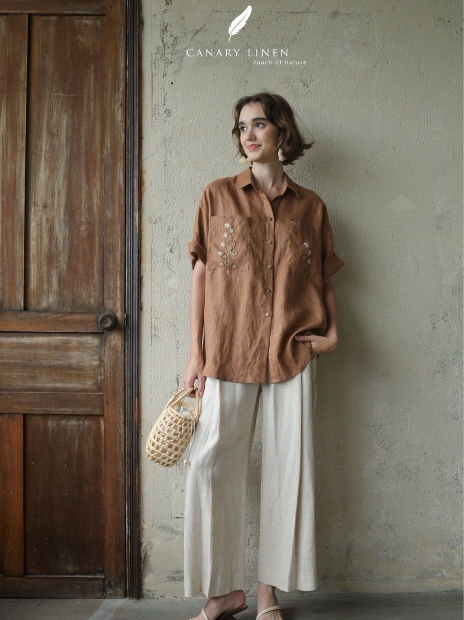  Daisia Shirt - Nâu cafe 