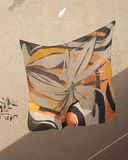  Clara Scarf - Họa tiết hoa cam 