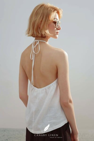  Sway Top - Trắng Linen Cotton 