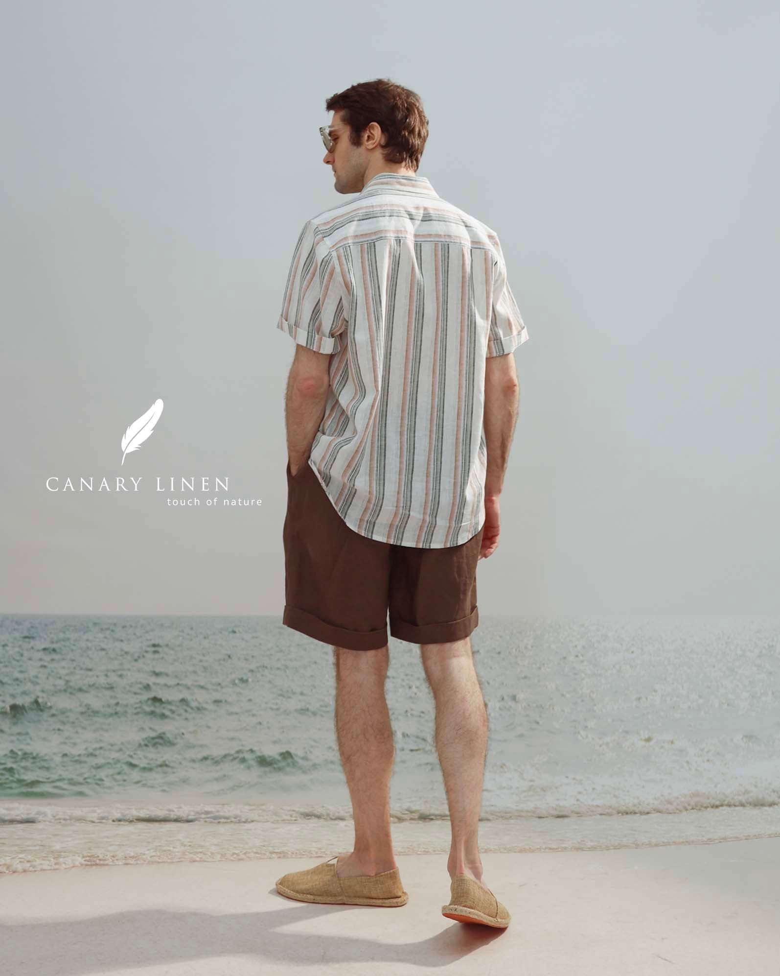  SharpLine Shirt - Sọc hồng xanh 