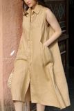  Pleat Dress - Be vàng 