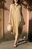  Pleat Dress - Be vàng 