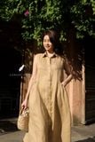  Pleat Dress - Be vàng 