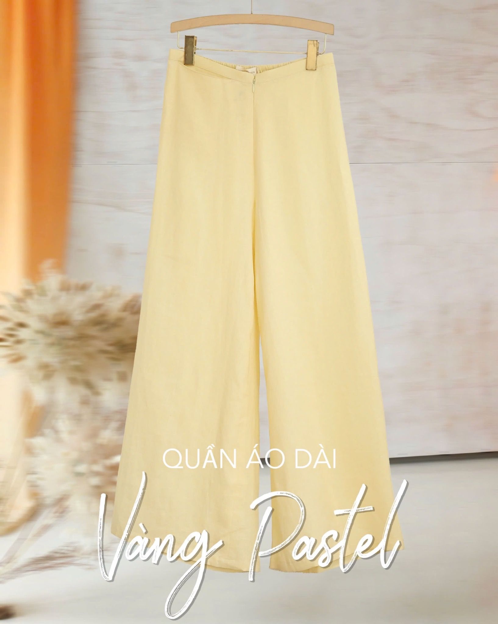  Quần Áo Dài 2026 - Vàng nhạt 