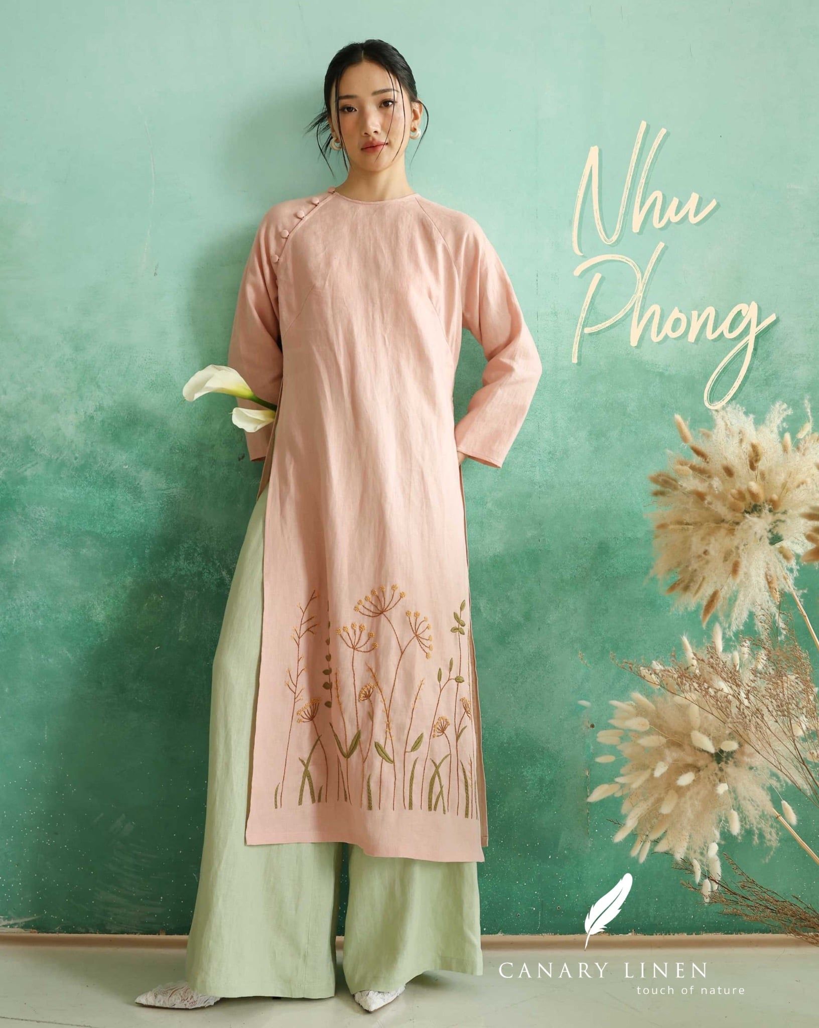  Áo dài cổ tròn - Nhu Phong 