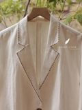  Eira Blazer - Trắng viền Nâu choco 