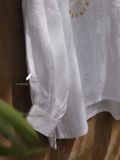  Puffy Shirt - Trắng thêu 