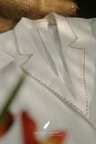  Eira Blazer - Trắng viền nâu nhạt 