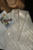  Eira Blazer - Trắng viền nâu nhạt 