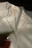  Eira Blazer - Trắng viền nâu nhạt 