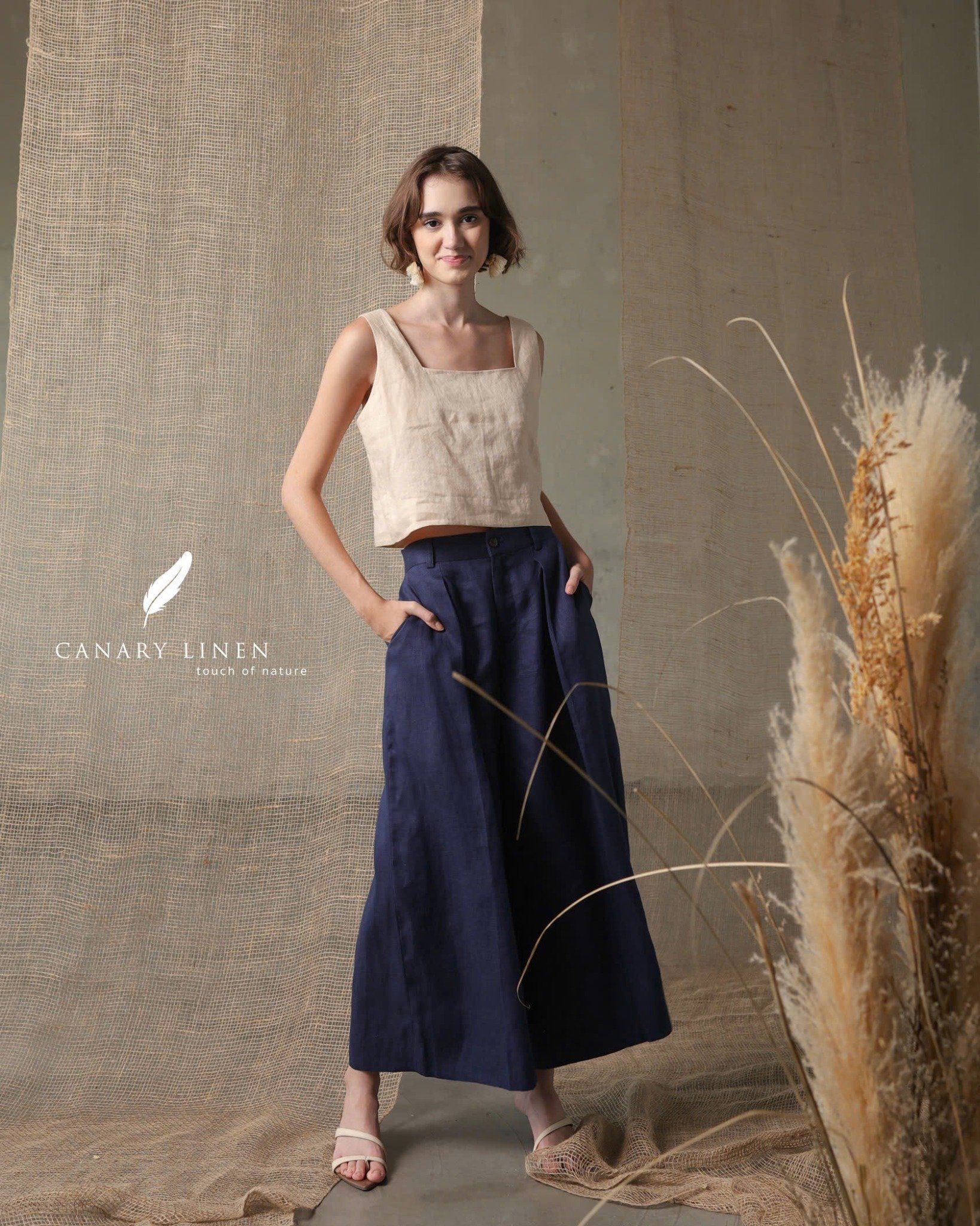  Wide Pants - Xanh Navy 