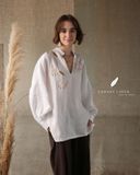  Puffy Shirt - Trắng thêu 