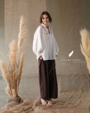  Puffy Shirt - Trắng thêu 