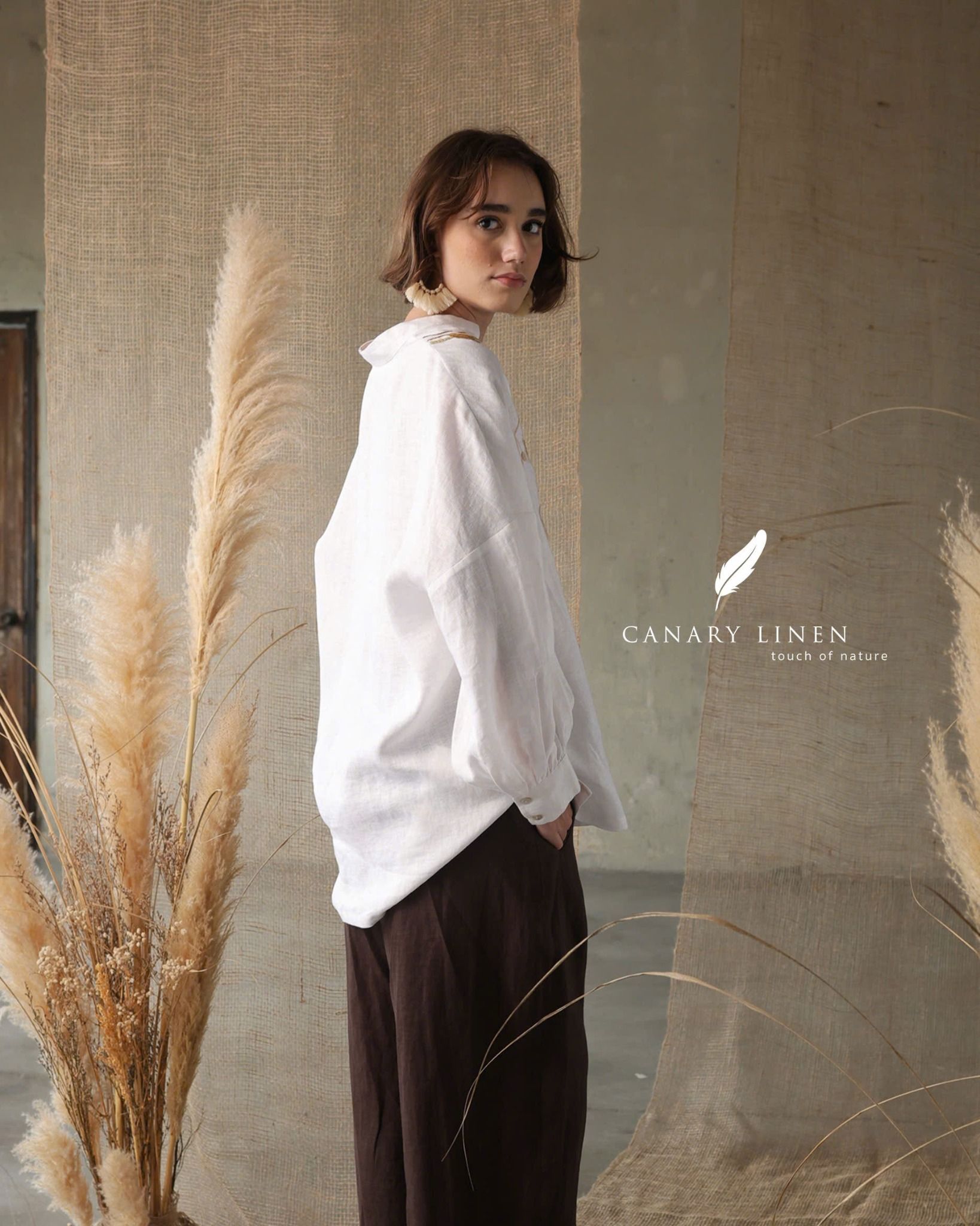  Puffy Shirt - Trắng thêu 