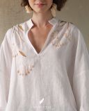  Puffy Shirt - Trắng thêu 