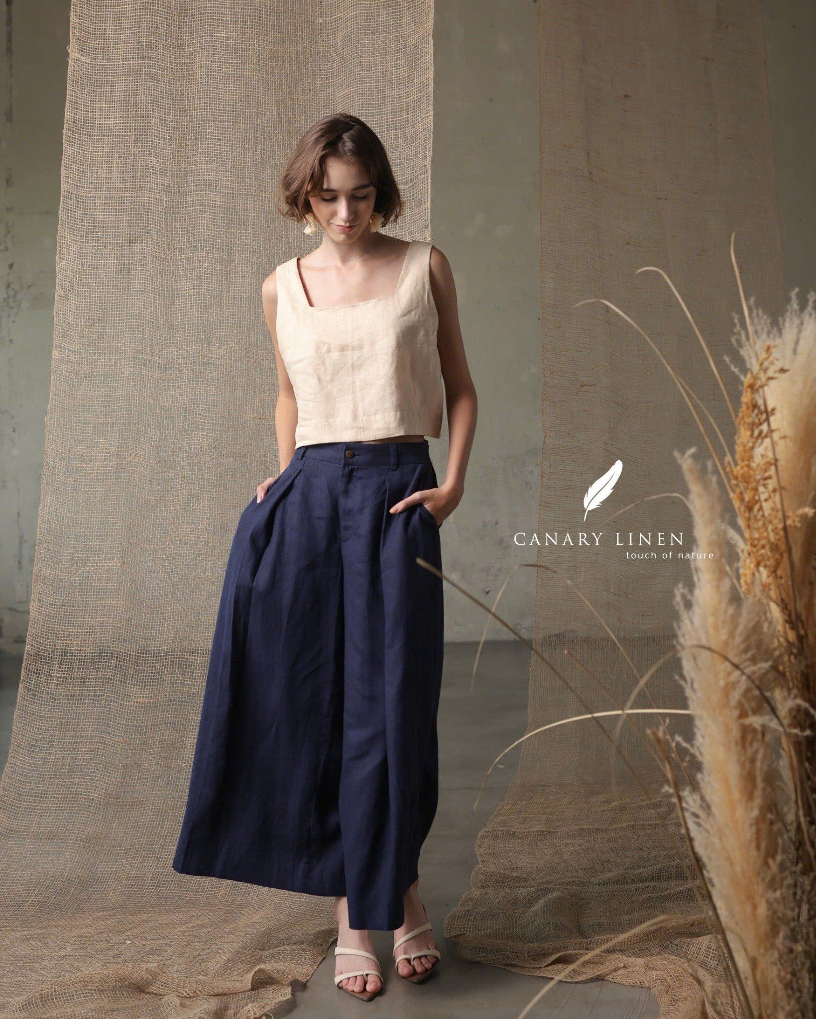  Wide Pants - Xanh Navy 
