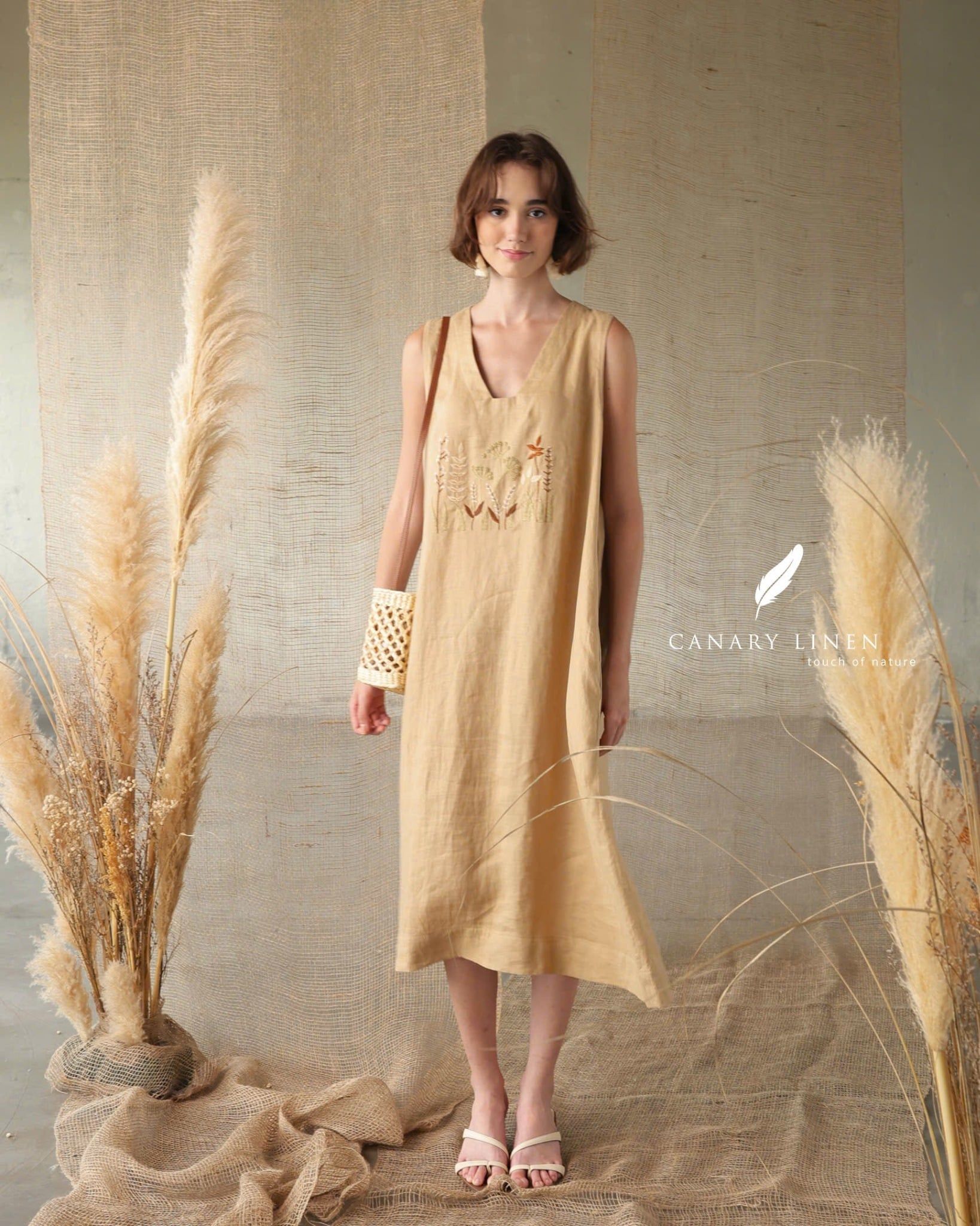  Florie Dress - Be vàng 