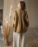  Back Bloom Shirt - Xanh olive 