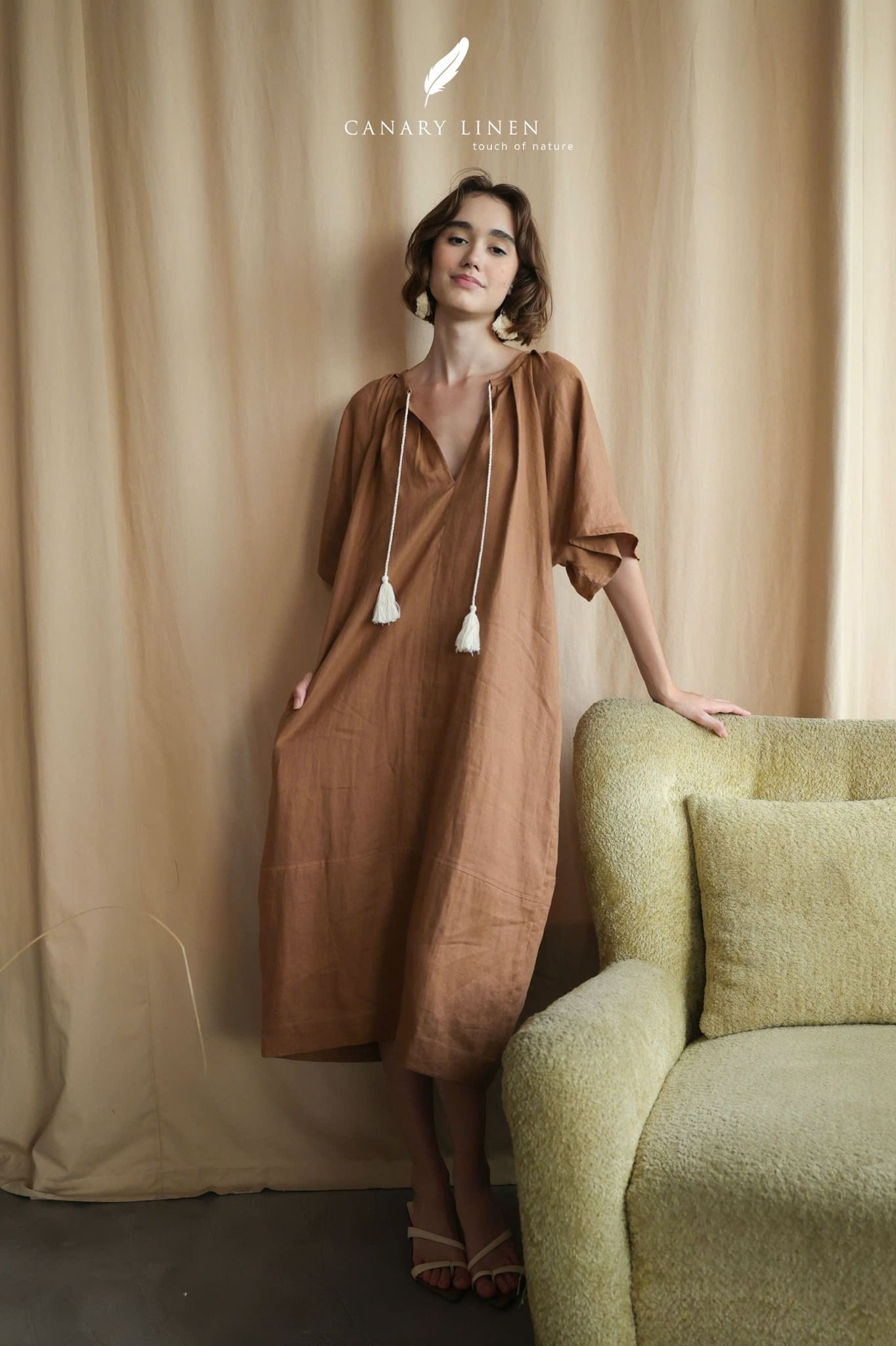  Lyra Dress - Nâu cafe 