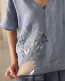  Flora Top - Xanh xám 