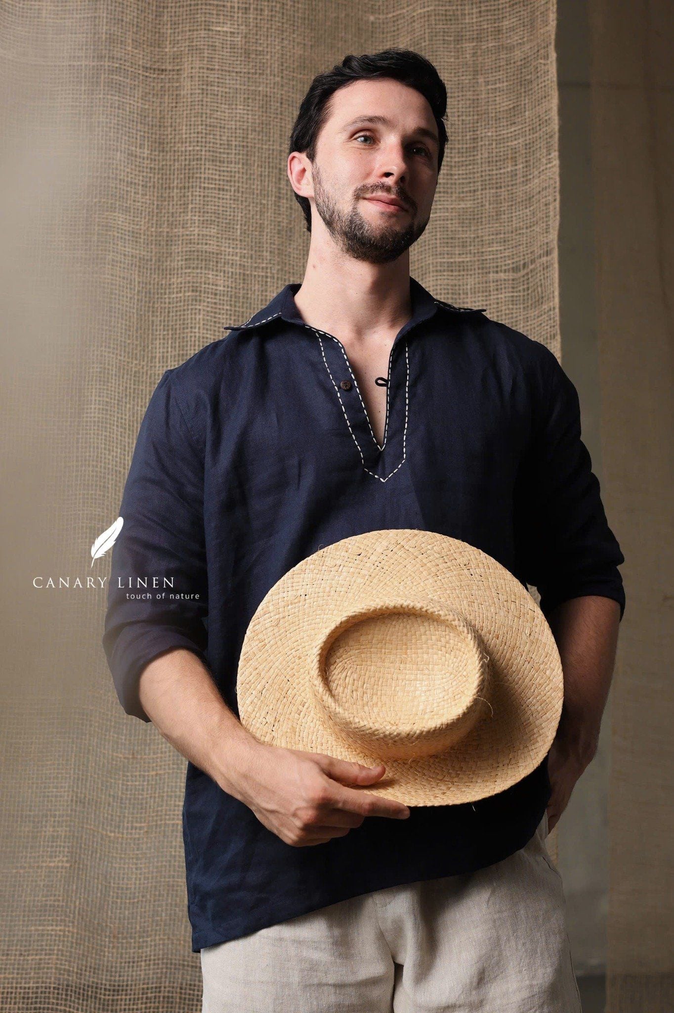  Placket Shirt - Xanh navy 