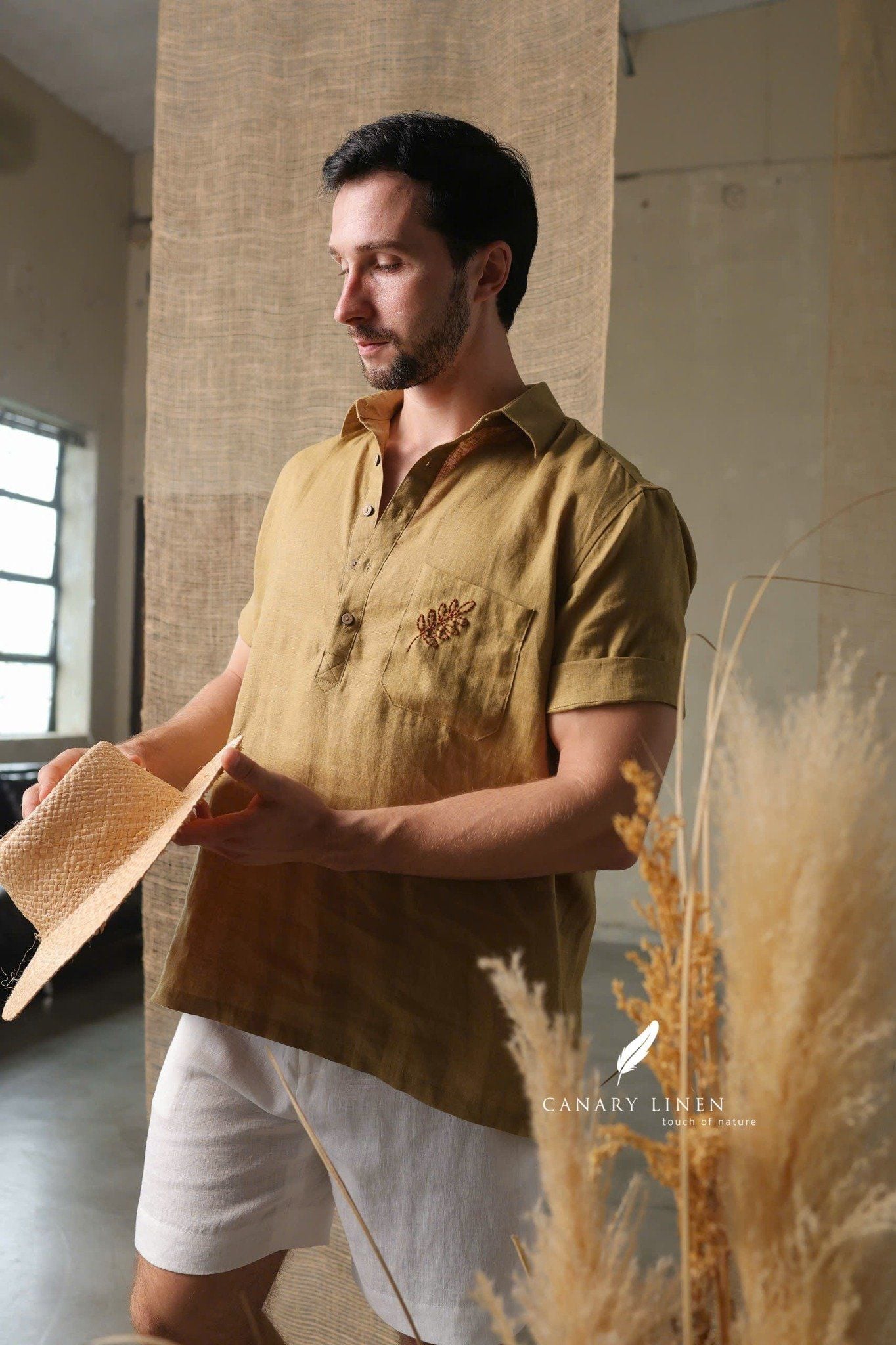  Short-Sleeve Polo Shirt - Xanh olive 